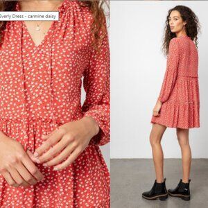 NEW condition! Rails Everly tiered dress in Carmine Daisies print - size S